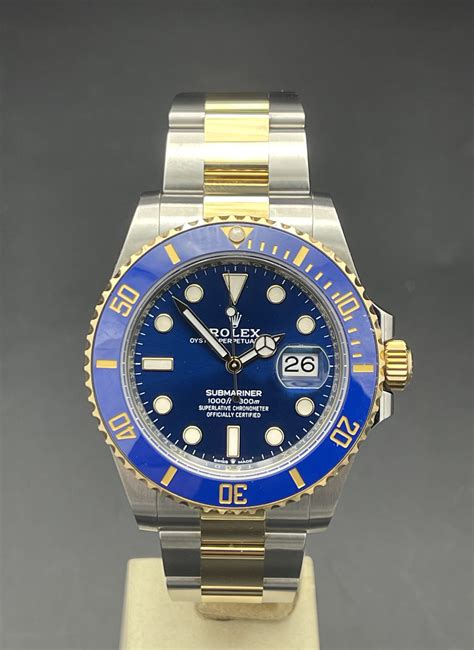 rolex acciaio e oro blu|rolex sottomarino stampato.